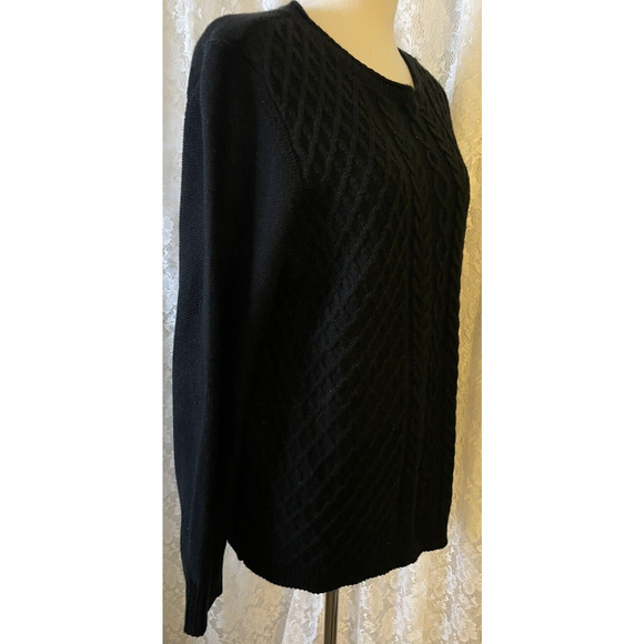 karen scott tops size large womens long sleeve Deep Blue light sparkling sweeter - Picture 1 of 9